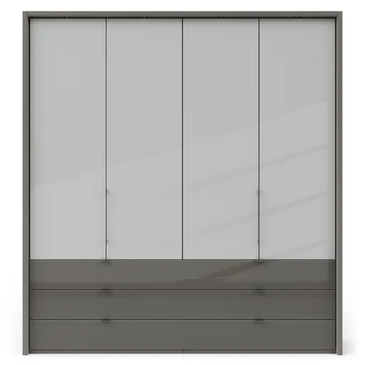 Drehtürenschrank Marbella - B. ca. 157cm, Korpus, Front Glas, Weiß