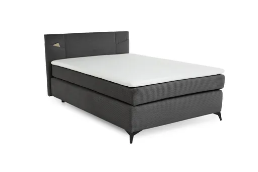 Boxspringbett JODIE- Ligefläche ca. 140x200 cm, Stoff, Grau