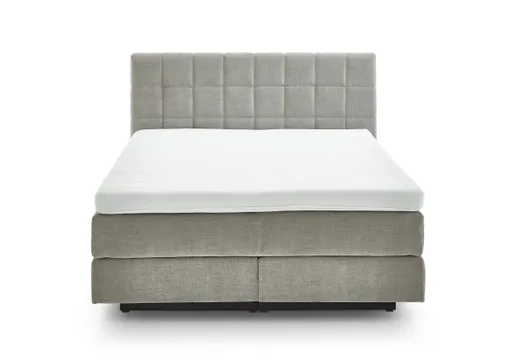 Boxspringbett - Liegefläche ca. 180x200 cm, Stoff, Grau