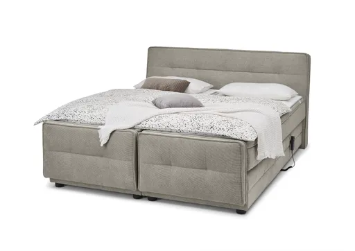 Boxspringbett- Liegefläche ca. 180x200 cm, Stoff, Hellbraun