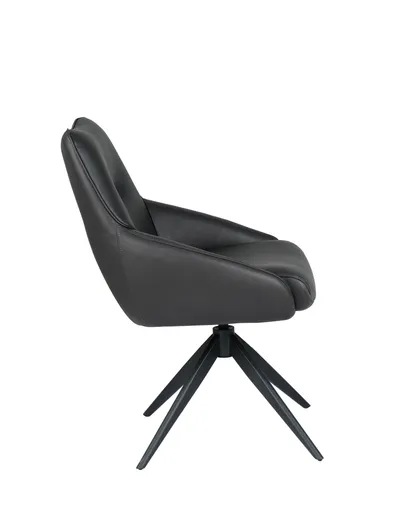 Stuhl MANON - drehbar, Stoff, Schwarz