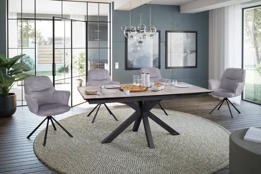 Esstisch MELANIA - ausziehbar, LB ca. 180x95 cm, Glaskeramik, Braun