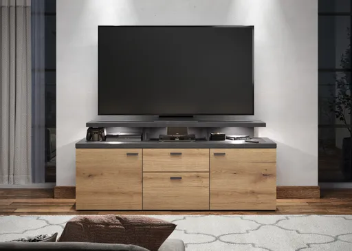 TV-Lowboard - B ca. 151 cm, Matera, Eiche Coast Evoke Nachbildung