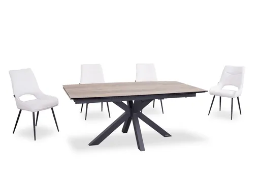 Esstisch MELANIA - ausziehbar, LB ca. 180x95 cm, Glaskeramik, Braun