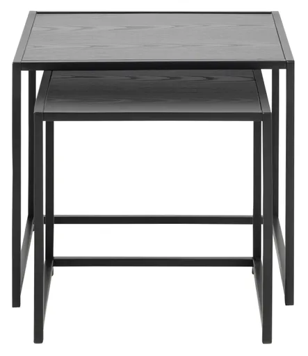Couchtisch - 2er Set, Esche schwarz, Schwarz 