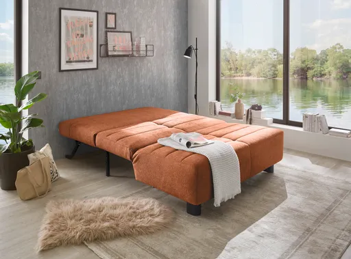 Faltsofa Easy - 2-Sitzer ohne Armlehne, ca. 140 cm inkl. Schlaffunktion, Stoff, Rot