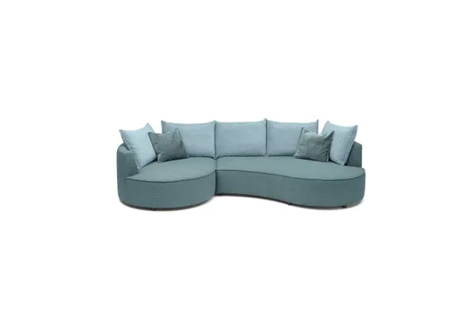 Ecksofa - Ecke links, 2-Sitzer, Stoff, Petrol