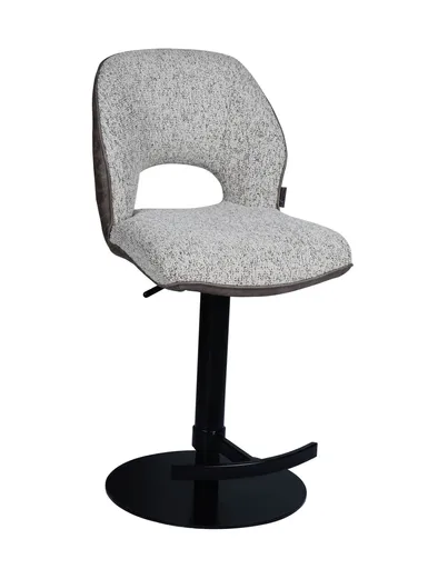 Barhocker MAILE - drehbar, höhenverstellbar, Stoff, Braun