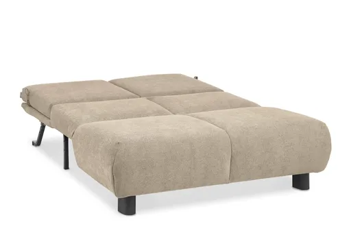 Faltsofa EBBY - 2-Sitzer ohne Armlehne, 140 cm inkl. Schlaffunktion, Stoff, Tauupe