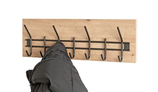Wandgarderobe - B ca. 60 cm, Eiche Nachbildung