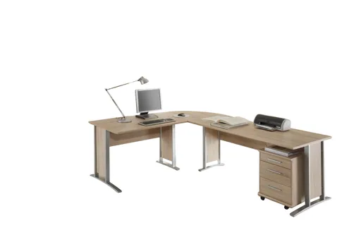 Winkelschreibtisch- Eiche Dekor