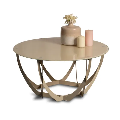 Couchtisch - Ø/H ca. 80x40 cm, Cremeweiß