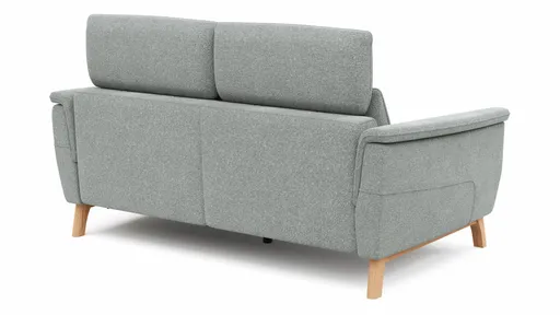 Sofa Nevin - 2,5-Sitzer inkl. Sitzvorzug (motorisch) und Kopfpolsterverstellung, Stoff, Silbergrau
