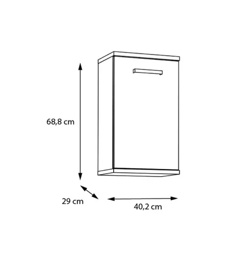 Hängeschrank- B ca. 40 cm, Eiche Dekor, Hellgrau