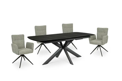 Esstisch MAXIE - ausziehbar, LB ca. 190x98 cm, Glaskeramik, Anthrazit Struktur