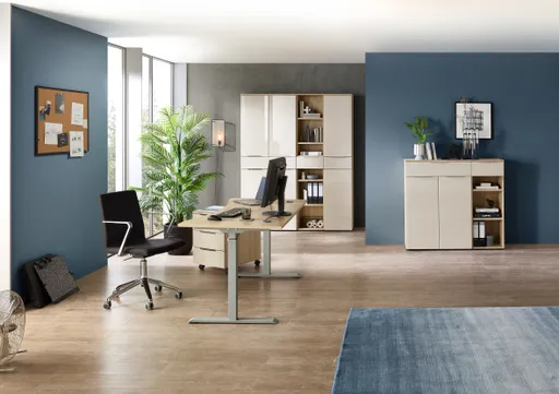 Büroregal - B ca. 40 cm, Riva Eiche Nachbildung, Kaschmir