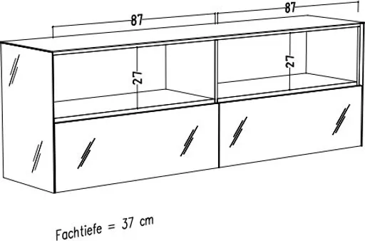 Lowboard - B ca. 181 cm, Anthrazit, Keramikoptik