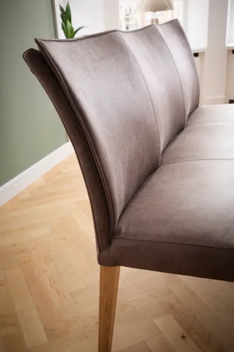 Polsterbank Florea - Breite ca. 155 cm, Stoff, Dunkelbraun