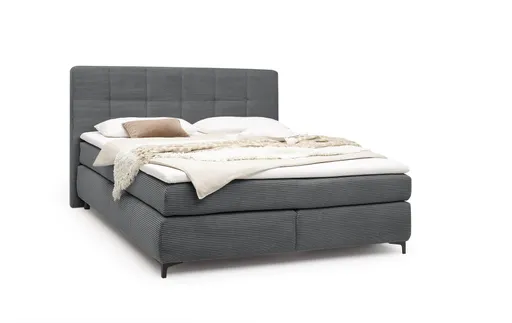 Boxspringbett- Liegefläche ca. 180x200 cm, Stoff, Grau