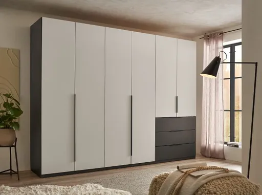Drehtürenschrank- Graphit, Helgrau