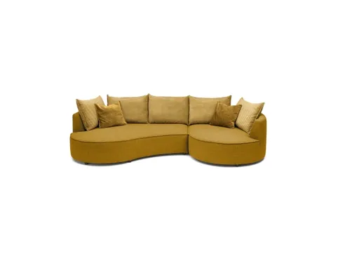Ecksofa - 2-Sitzer, Ecke rechts, Stoff, Curry