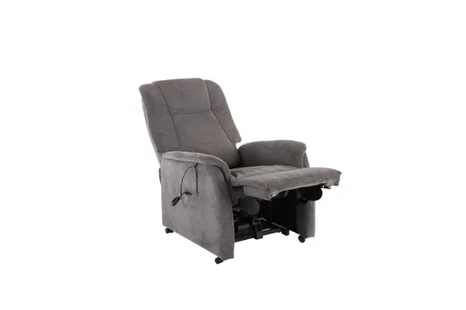 TV-Sessel MANDO - Aufstehhilfe, Relaxfunktion, Kopfteilverstellung, Stoff, Grau