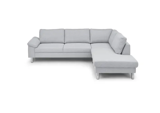Ecksofa COOL - 2,5-Sitzer mit Ecke rechts, Stoff, Hellgrau