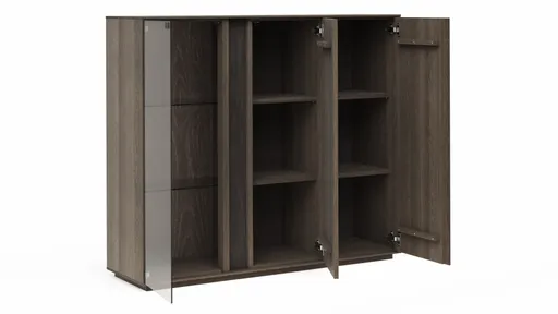 Highboard Saratoga - Buche massiv, silbergrau geölt