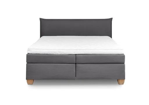  Boxspringbett HADAI- Liegefläche ca. 180x200 cm, Stoff, Anthrazit, TFK H2/TFK H3