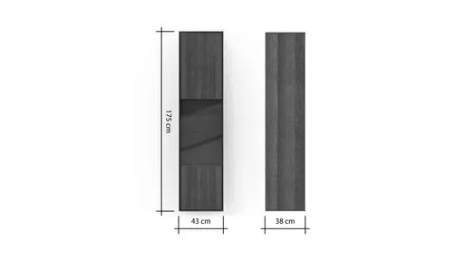 Hängevitrine Saratoga - Anschlag Rechts, Buche massiv, silbergrau geölt