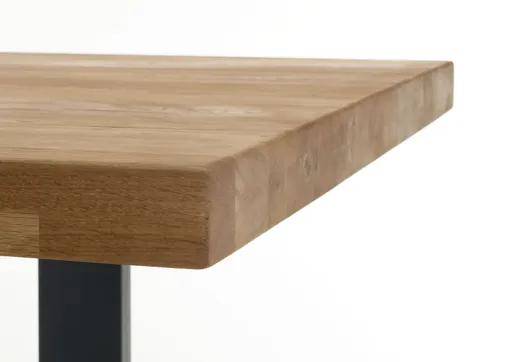 Esstisch - LB ca. 220x100 cm, Wildeiche massiv geölt, Schwarz
