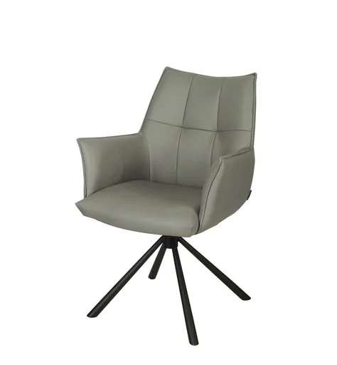 Armlehnstuhl MAKANA - drehbar, Stoff, Hellgrau
