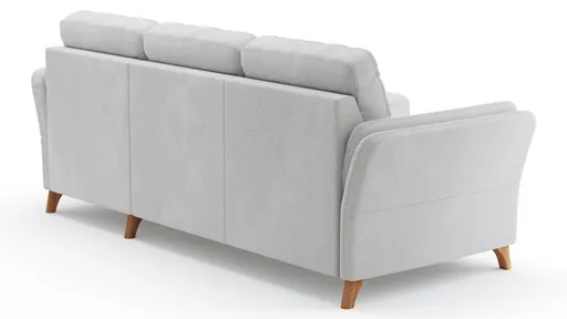 Ecksofa Vayra - 2,5-Sitzer mit Longchair rechts, Stoff, Offwhite