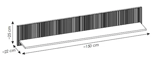 Wandboard - B ca. 150 cm, Schwarz