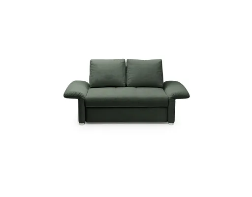 Sofa JORDEN - 1,5-Sitzer inkl. Schlaffunktion mit Bettkasten, verstellbare Armlehnen, Stoff, Dunkelgrün