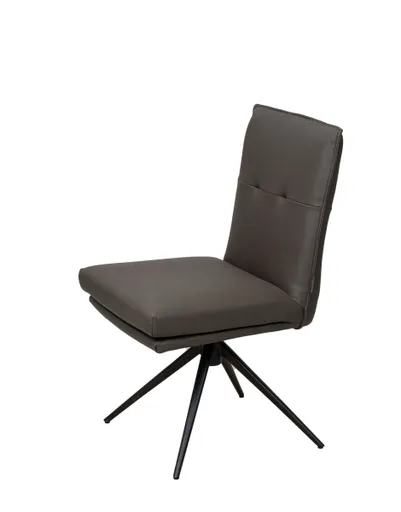 Stuhl MARCELLA - drehbar, Leder, Dunkelbraun