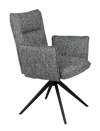 Armlehnstuhl MARCIA - drehbar, Stoff, Grau