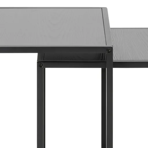 Couchtisch - 2er Set, Esche schwarz, Schwarz 