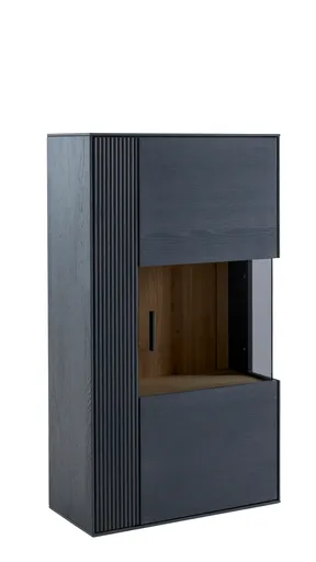 Hängevitrine Estana - Eiche massiv, Anthrazit