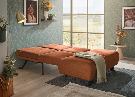  Faltsofa EBBY - 2-Sitzer ohne Armlehne, 140 cm inkl. Schlaffunktion, Stoff, Rot