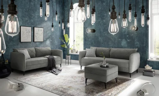 Sofa JERINA - 2,5-Sitzer, Stoff, Grau