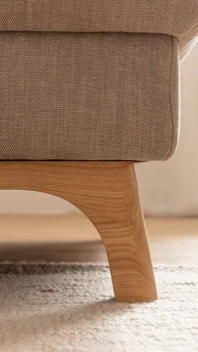 Ecksofa Tulsa KS - 2,5-Sitzer, Spitzecke und 1,5-Sitzer mit Anstellhocker rechts, Stoff, Graubeige