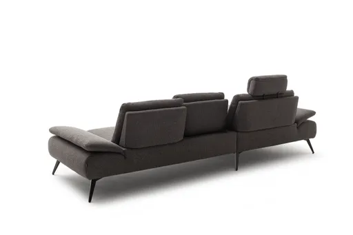 Ecksofa Collina - Longchair links, 2,5-Sitzer, Stoff, Dunkelgrau