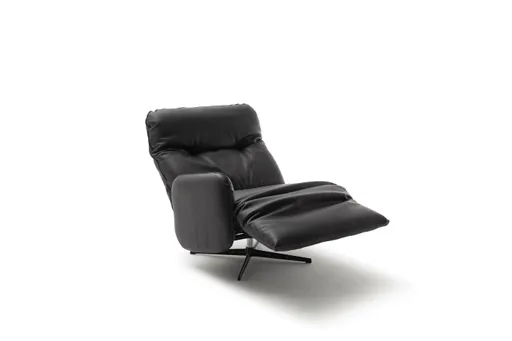 Loungesessel Lovere - Leder, Schwarz, Armlehne links