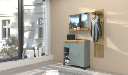 Garderobe - Schilfgrün, Artisan Eiche Nachbildung