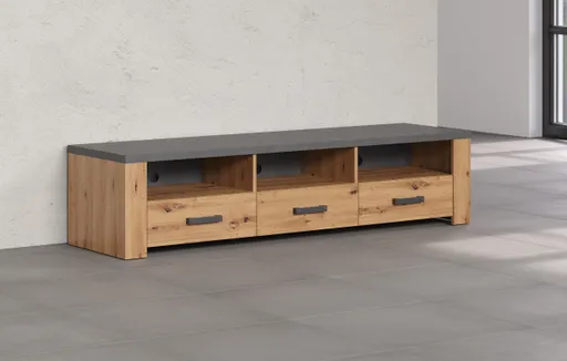 TV-Lowboard - Eiche Dekor, Graphit