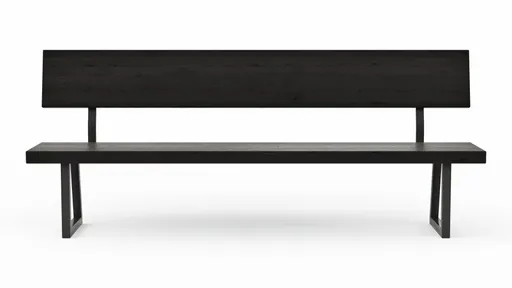 Holzbank Clifton - mit Rückenlehne, Breite ca. 220 cm, Zerreiche massiv, smoked