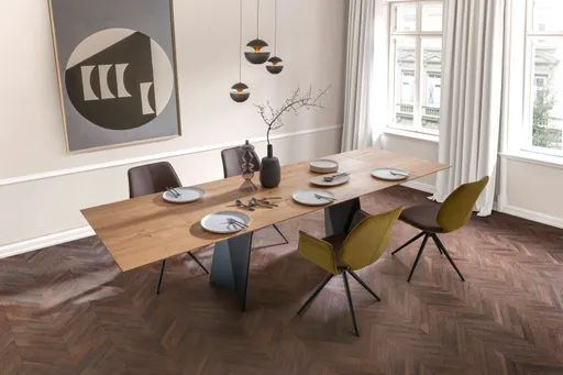 Stuhl Penthouse - Drebhar, Kunstleder, dunkelgrau, Stoff, Pistazie