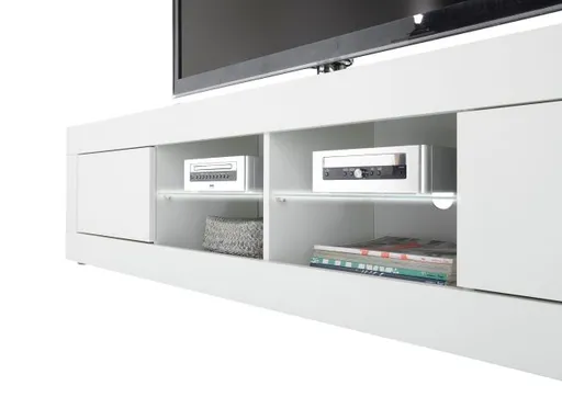 TV-Lowboard - mit Beleuchtung, B ca. 181 cm, Weiß