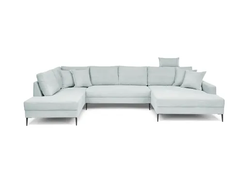 Wohnlandschaft - Ecke links, 2-Sitzer, Longchair rechts, Stoff, Mint